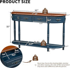 Retro Curved Console Table, Solid Pine Legs - Image 2