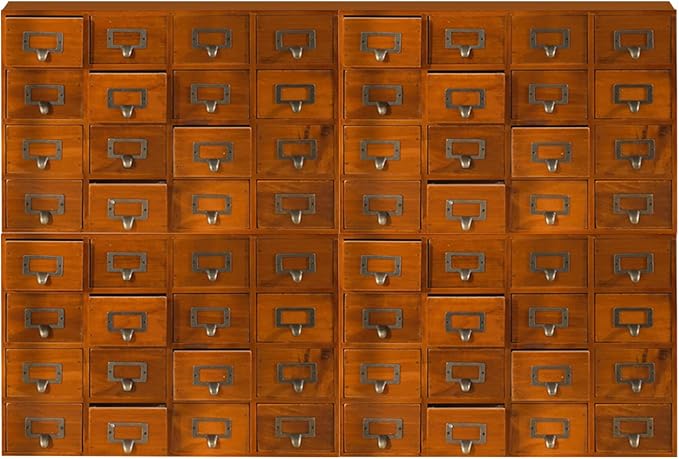 Huge Modular Stackable Against Wall 64-Drawer Apothecary Curio Cabinet Vintage by PrimoSupply