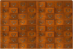 Huge Modular Stackable Against Wall 64-Drawer Apothecary Curio Cabinet Vintage by PrimoSupply
