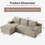 96" Cloud Sectional Couch with L-Shape Chaise, Modular Comfy Sofa Chaise Longue - Image 2