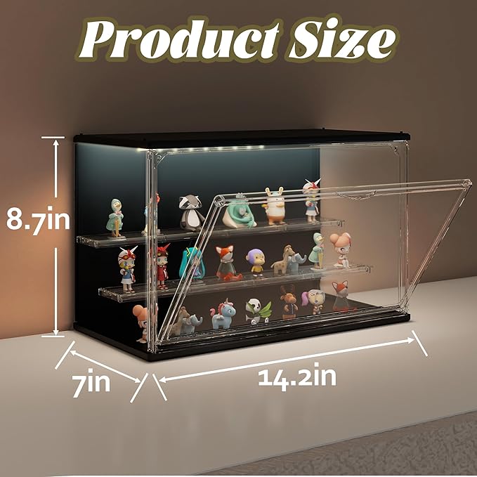 Clear Display Case for Collectibles, 3-Tier Adjustable Figure Display Case - Image 2