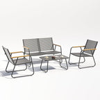 4-Piece Patio Furniture Set, Compact Outdoor Conversation Set - Image 3
