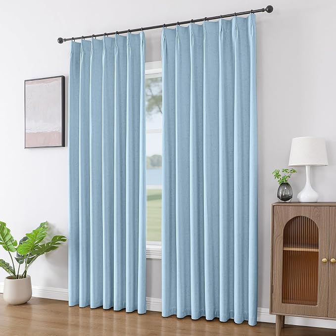Joydeco Pinch Pleated Linen Curtains - Image 4
