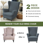 HAOYONG Wing Chair Slipcovers Printed Wingback Chair Covers 2 Pieces Wingback - Image 7