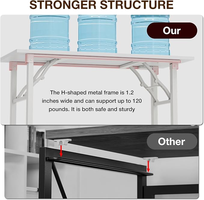 TEMI Long Computer Desk Folding Table - Image 7