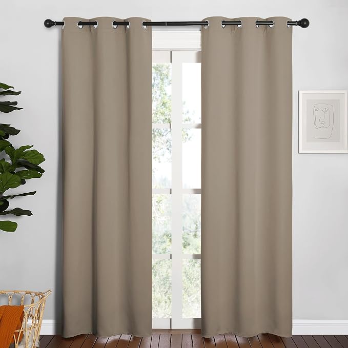 NICETOWN Window Curtain Panels, Thermal Insulated Solid Grommet Blackout by NICETOWN