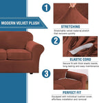 H.VERSAILTEX Real Velvet Plush 3 Piece Stretch Sofa Covers Couch Covers - Image 3