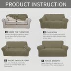 Easy-Going Stretch 4 Seater Oversized Sofa Couch Cover Khaki | 1-Piece Extra - Image 5