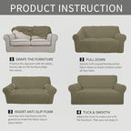 Easy-Going Stretch Oversized Sofa Couch Slipcover Washable Khaki | 1-Piece - Image 5