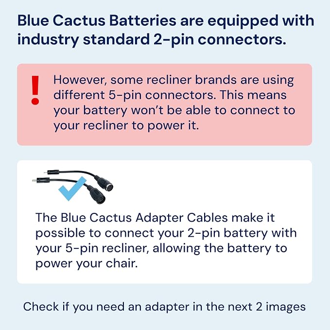 Blue Cactus Adapter Cables for Recliner Battery Pack - Image 3