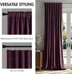 MIULEE Dark Purple Velvet Curtains 52x84 inches Luxury Blackout Curtains | - Image 2