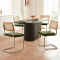 GrandNoor Rattan Dining Chairs Set, Wooden Mid Century Modern Dining Room Chairs by GrandNoor