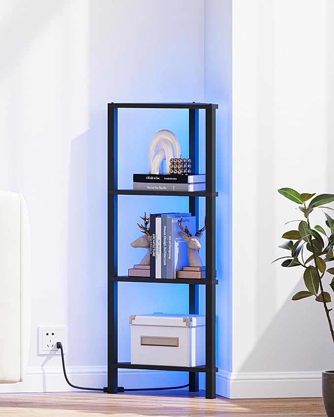 TUTOTAK Corner Shelf, 4-Tier Corner Bookshelf - Image 9