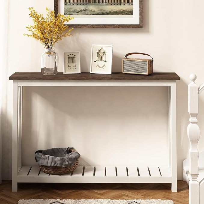 ChooChoo Farmhouse Console Table, Rustic Vintage Narrow Sofa Table - Image 4