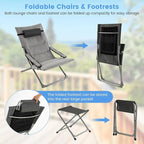 Giantex 5-Piece Patio Bistro Set, Folding Lounge Chairs - Image 7