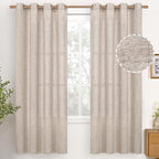 YoungsTex Natural Linen Curtains 72 Inch Long 2 Panels by YoungsTex