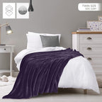 Utopia Bedding Ultra Soft Fleece Bed Blanket Twin Size Purple | Microfiber - Image 2