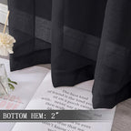 Tollpiz Sheer Curtain Linen Textured Living Room Curtains Sheer Light Filtering - Image 4