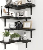 Venusmiles Corner Floating Shelves Set of 4, Wall Mounted L-Shaped Storage by Venusmiles