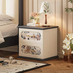 Vintage-Print New Chinese-Style Bedside Table, Office/Bedroom/Living Room - Image 2
