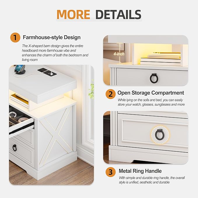 WOOVIVS Side Table with Gun Drawer - Image 7