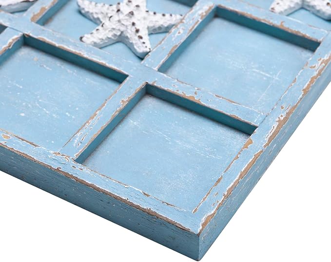 NIKKY HOME Beach Decor Tic Tac Toe Wood Board Travel Game - Image 7