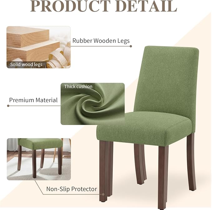 Dining Chairs Set of 4, Modern Dining Room Chairs - Image 3