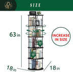 5Tier Rotating Bookshelf, Spinning Bookshelf Tower, 360 ° Display Space Saving - Image 2