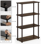 Furinno TURN-N-TUBE Storage Shelves, 4-Tier Toolless Book Shelf, Corner Shelf - Image 8