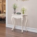 Victorian Style White Console Table, Vintage Entryway Foyer Narrow Sofa Table by Unknown