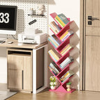 SHEEPAM 10 Tier Tree Book Shelf, Floor Standing Wood Bookshelf - Image 4