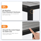 ODK Outdoor Coffee Table, Rectangle Weather-Resistant Patio Coffee Table - Image 7