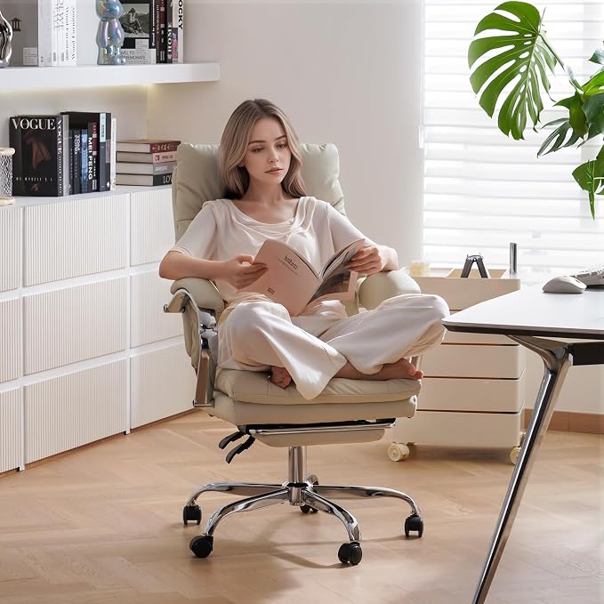 LEAGOO Office Chair with Foot Rest, Ergonomic Executive Office Chair with Arms - Image 2