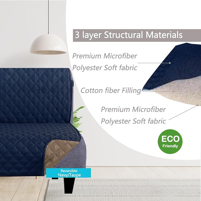 U-NICE HOME Futon Sofa Covers 68''Armless Couch Cover, Pet Friendly, Elastic - Image 3