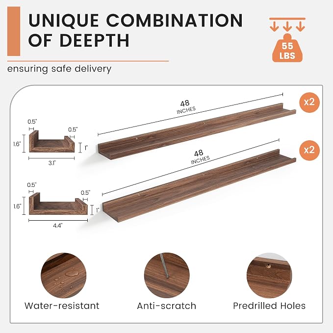 FLYJOE Floating Picture Ledge Shelves - Image 3