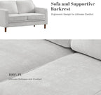 Kingfun 56" Chenille Sofa, Loveseat Couch, Mid Century Modern Love Seat Couches - Image 7