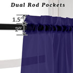 Purple Sheer Curtains 45 Inches Long 2 Panels, Light Filtering Sheer Curtains - Image 3