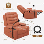 Olela Power Glider Recliner Nursery Chair, PU Leather Swivel Rocking Chair - Image 3