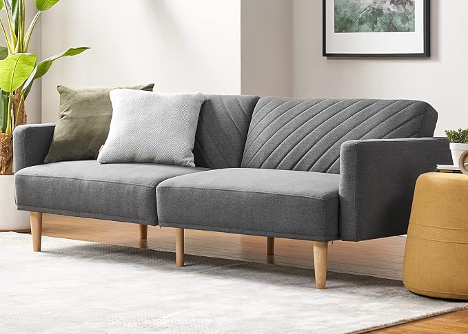 mopio 76.4" Futon Sofa Bed, Sleeper Sofa, Mid Century Modern Futon Couch by MopioInc