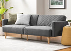 mopio 76.4" Futon Sofa Bed, Sleeper Sofa, Mid Century Modern Futon Couch by MopioInc