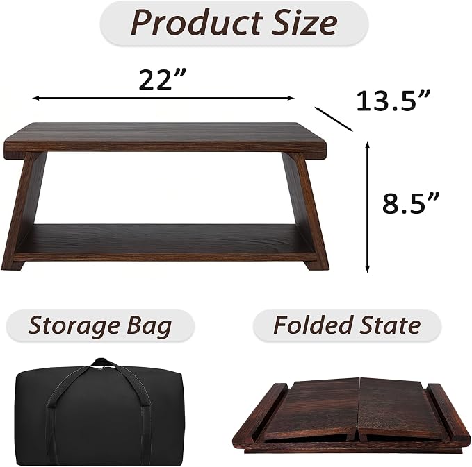 Japanese Low Floor Table Folding Coffee Tables - Image 2
