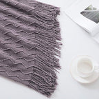 BOURINA Dark Lavender Throw Blanket 50 x90 Inches Textured Solid Soft Sofa - Image 7
