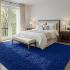 5x7 Fluffy Shag Area Rugs for Living Room Bedroom: Soft Plush Carpet Blue | - Image 2