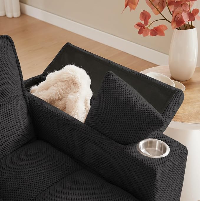 oaaktu Large Size Convertible Sleeper Sofa Bed, Polka dot Velvet Pull Out Futon - Image 5
