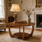 29.5" Round Coffee Table, 2-Tier Circle Coffee Table - Image 9