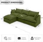 Cloud Sectional Sofa, Down Fill Sectional Sofa, Detachable Couch Cushion Covers - Image 2