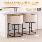 ClinQ 26" H Counter Height Bar Stools Set of 2, Modern Barrel Counter Stools - Image 5