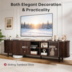 70" Mid Century Modern TV Stand, Wood TV Consoles - Image 4