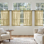 MIULEE Gold Sheer Curtains 63 Inches Long 4 Panels 42 x 63 Inches | Light - Image 4