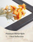 Black Wood Mirror for Bathroom, Rectangle Rustic 24 x 36 inch Vanity Mirror for - Image 7